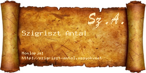 Szigriszt Antal névjegykártya